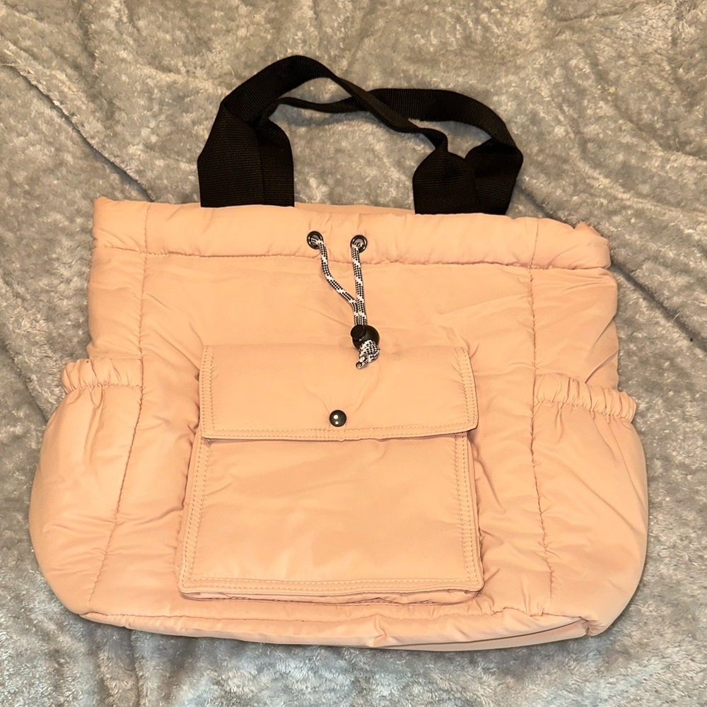 Summer & Rose Blush Tote with Black Handles